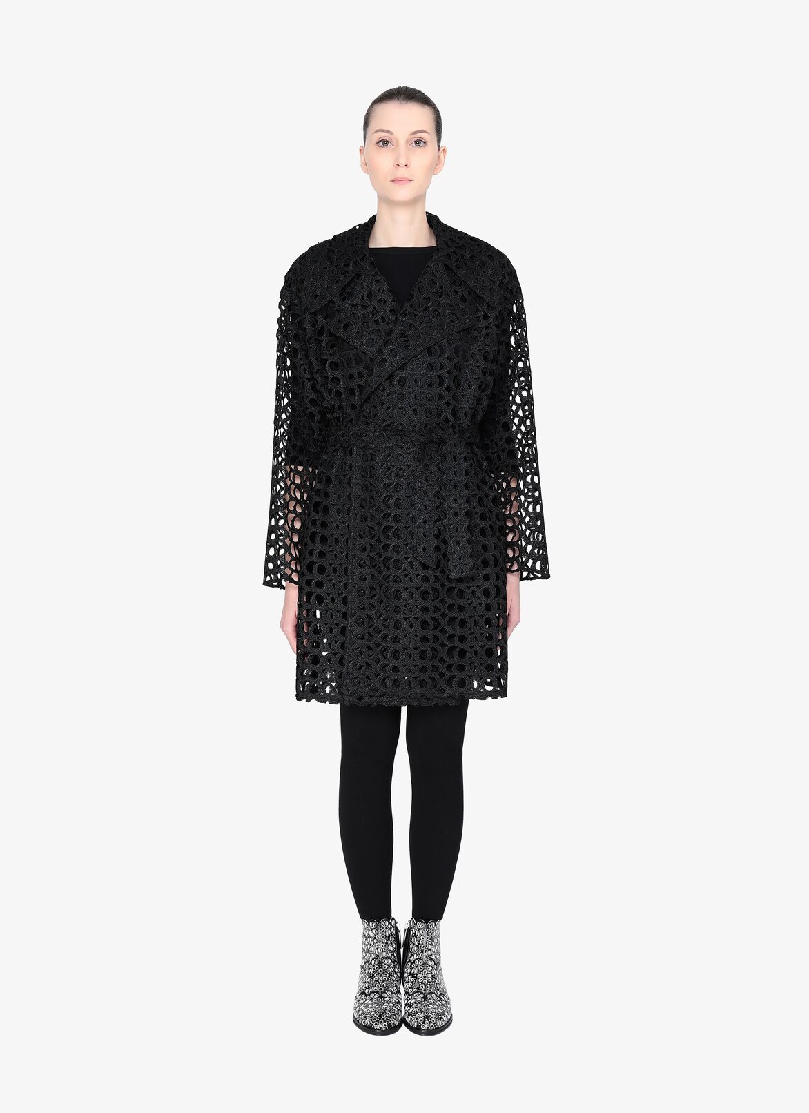 Embroidered Trench ALAÏA BLACK EMBROIDERED TRENCH